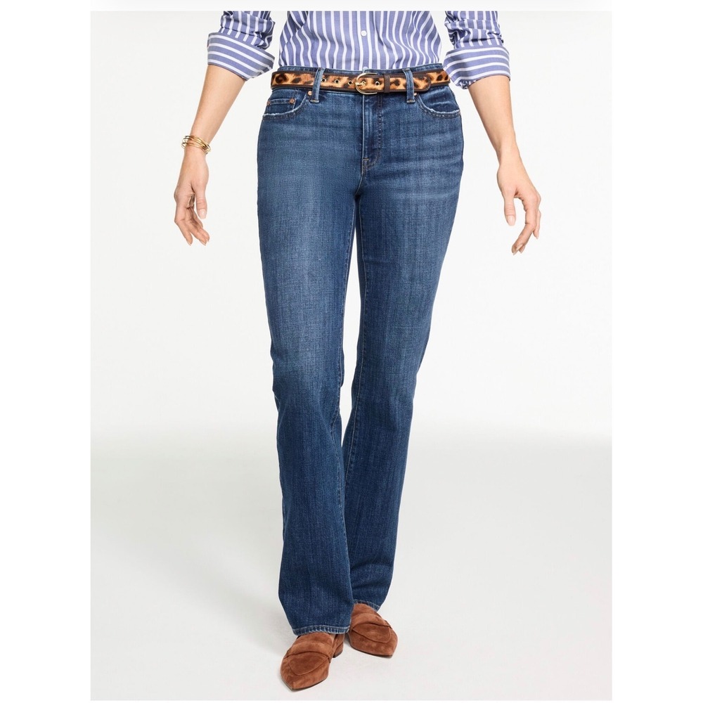 TALBOTS‎ Barely Boot Denim Jeans Plus Size 18 NEW Emma Wash High Waist Casual
